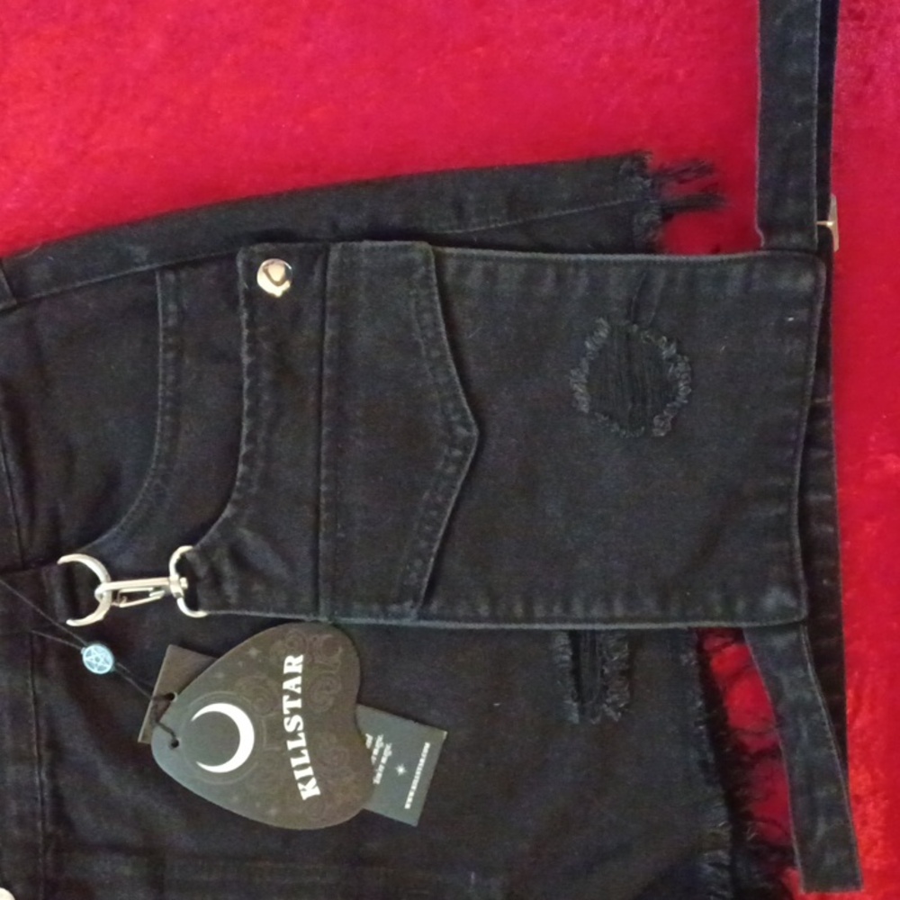 KILLSTAR FURY ROAD DISTRESSED GARTER SHORTS 4X Fits Like 1X - Picture 2 of 8